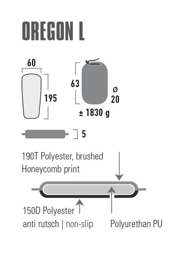 Комфортный большой самонадувающийся коврик High Peak  Oregon L