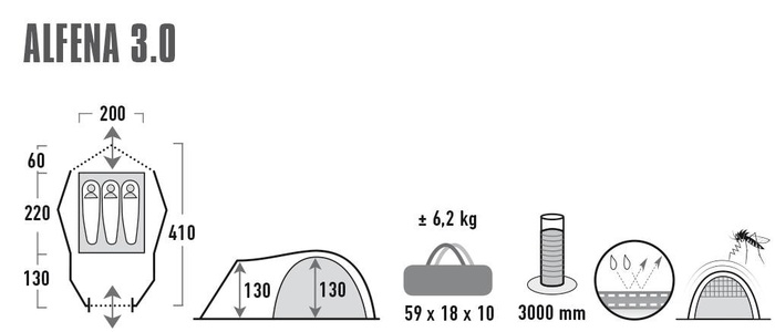 Палатка для семейного отдыха High Peak Alfena 3