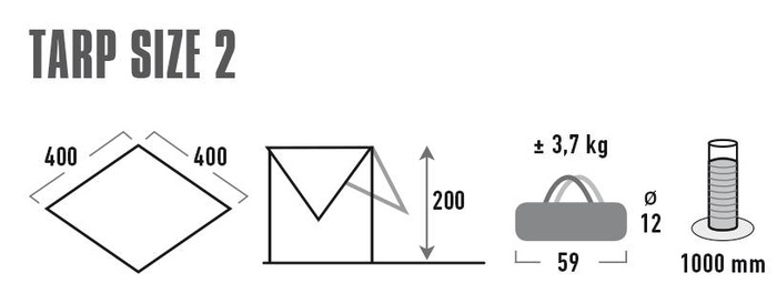 Универсальный тент для походов и отдыха на природе High Peak Tarp 2