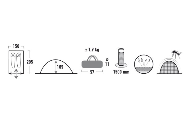 Легкая компактная палатка  High Peak Monodome PU