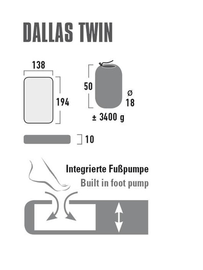 Надувной матрас для отдыха на природе High Peak Dallas Twin